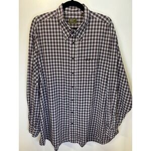 Gitman Bros Mens XXL Plaid Button Down Shirt Purple Green Cotton